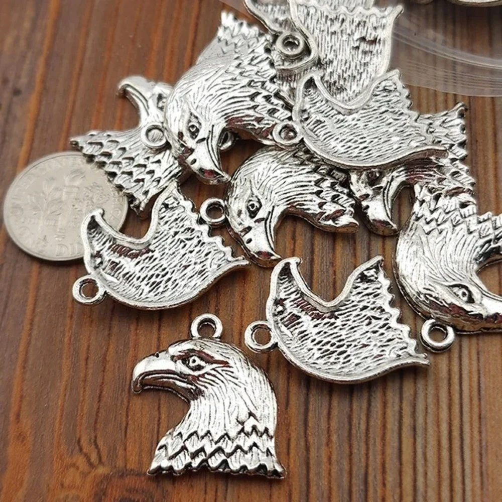 6pcs Eagle Head Charms, patriotic, jewelry making‎ supplies